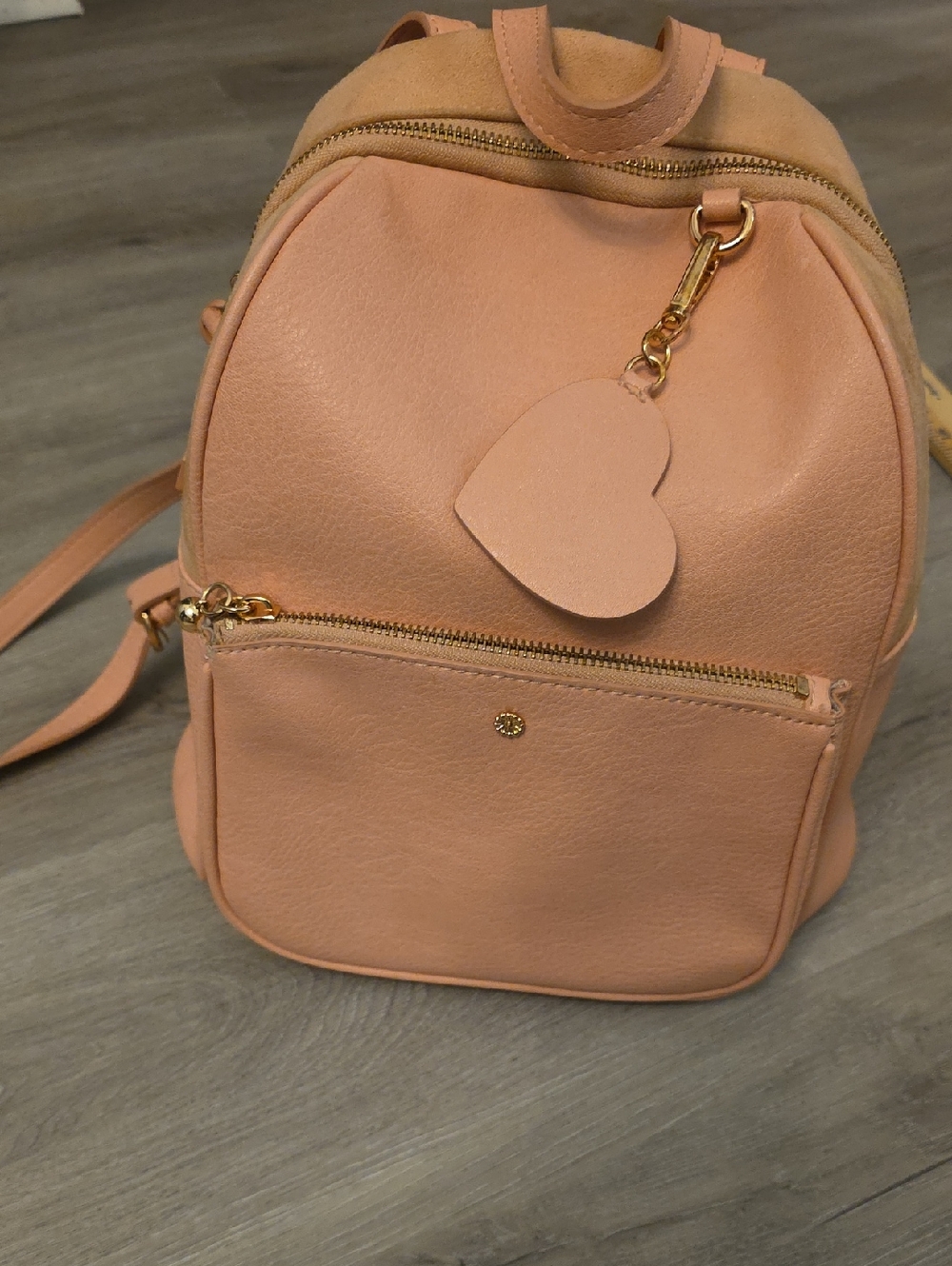 Peach Heart Charm Women's Mini Backpack
